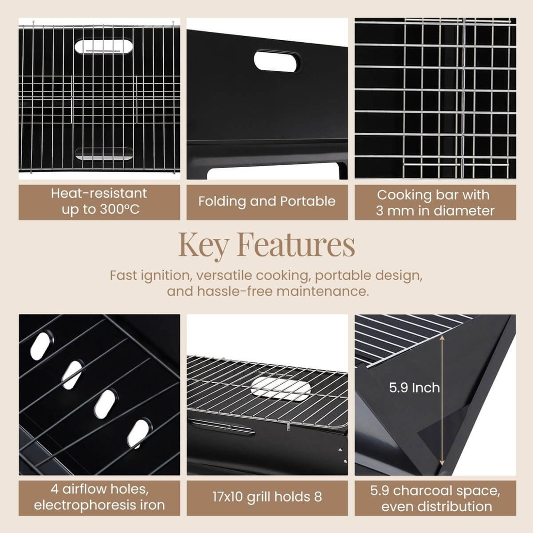 Instant Foldable Barbecue Grill - RUBHUB