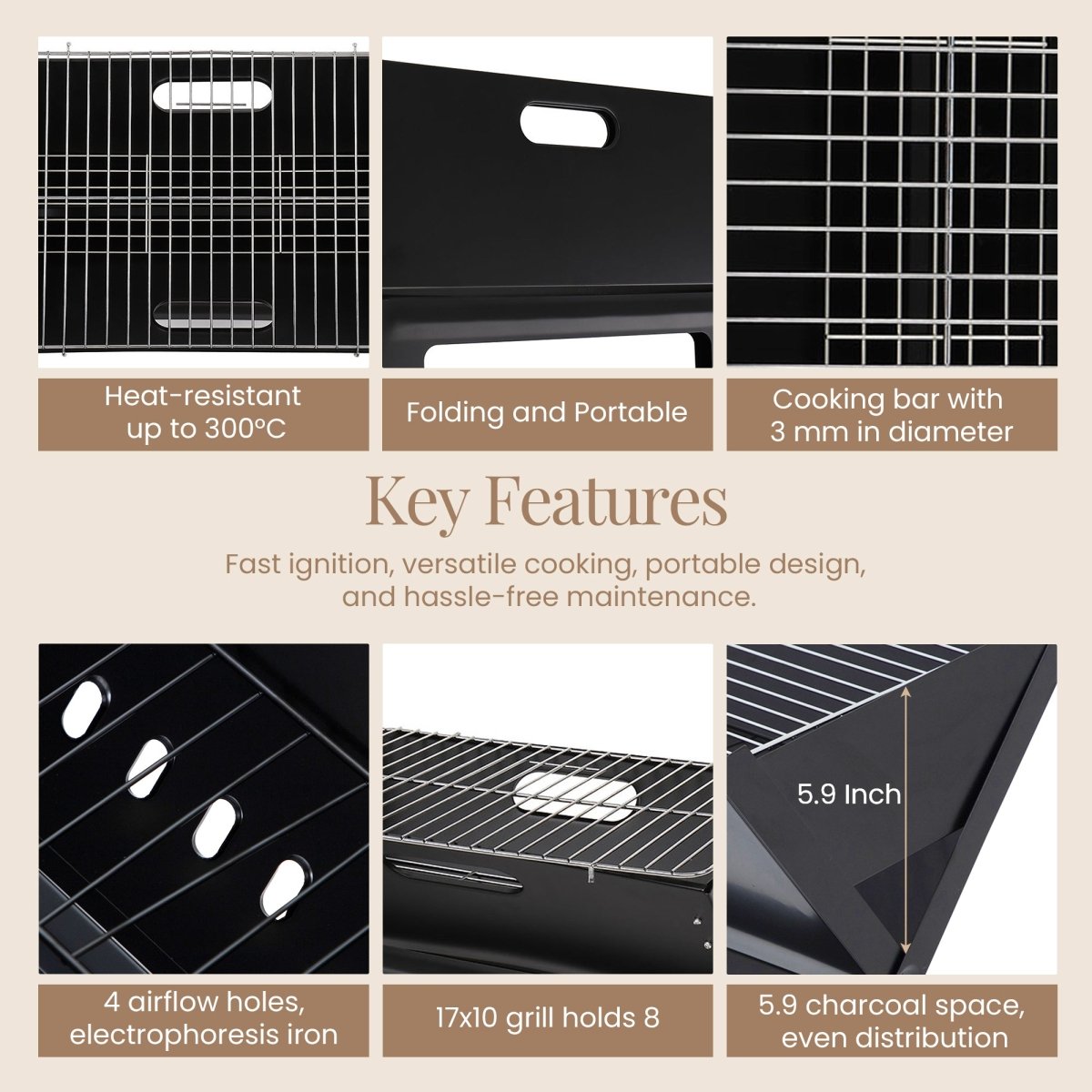 Instant Foldable Barbecue Grill - RUBHUB