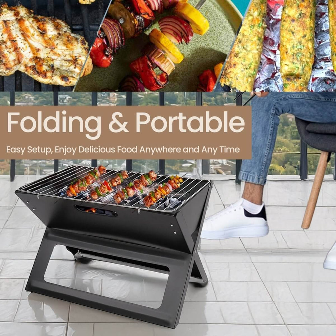 Instant Foldable Barbecue Grill - RUBHUB