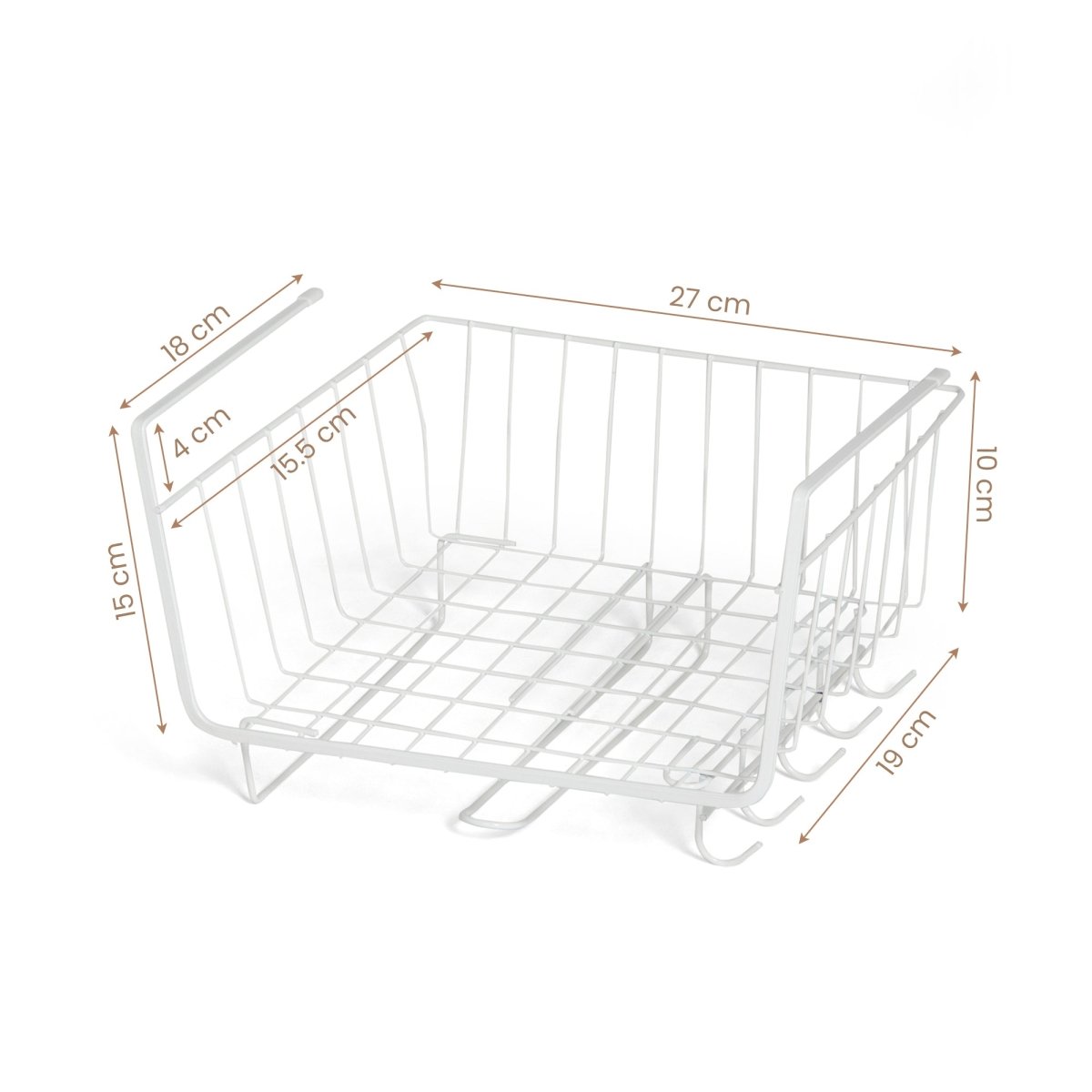 Kitchen shelving cabinet under hanging basket, wardrobe storage rack sundries kitchenware utensils pot lids storage hanging basket organizer rack with hooks - RUBHUB