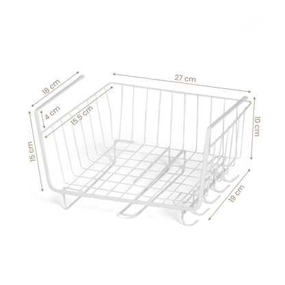 Kitchen shelving cabinet under hanging basket, wardrobe storage rack sundries kitchenware utensils pot lids storage hanging basket organizer rack with hooks - RUBHUB