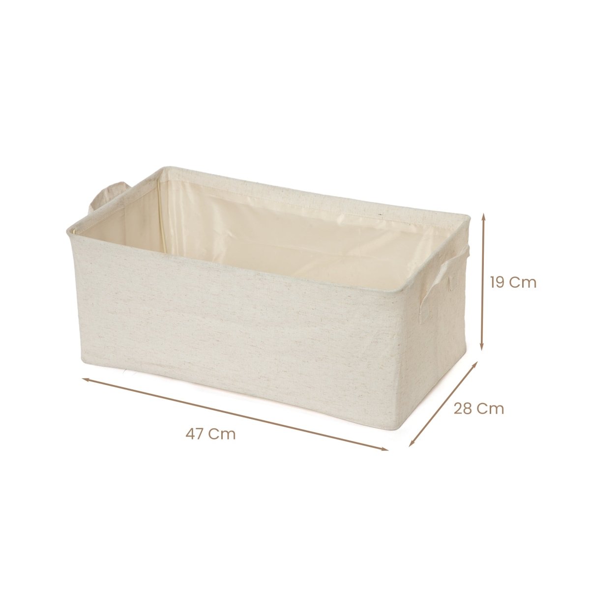 Minimal Canvas Fabric Cloth Storage Box - Cream - RUBHUB