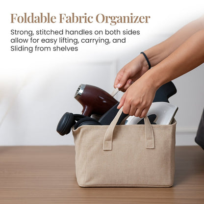 Multipurpose Beige Storage Box With Handles - RUBHUB