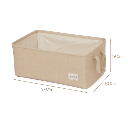 Multipurpose Beige Storage Box With Handles - RUBHUB