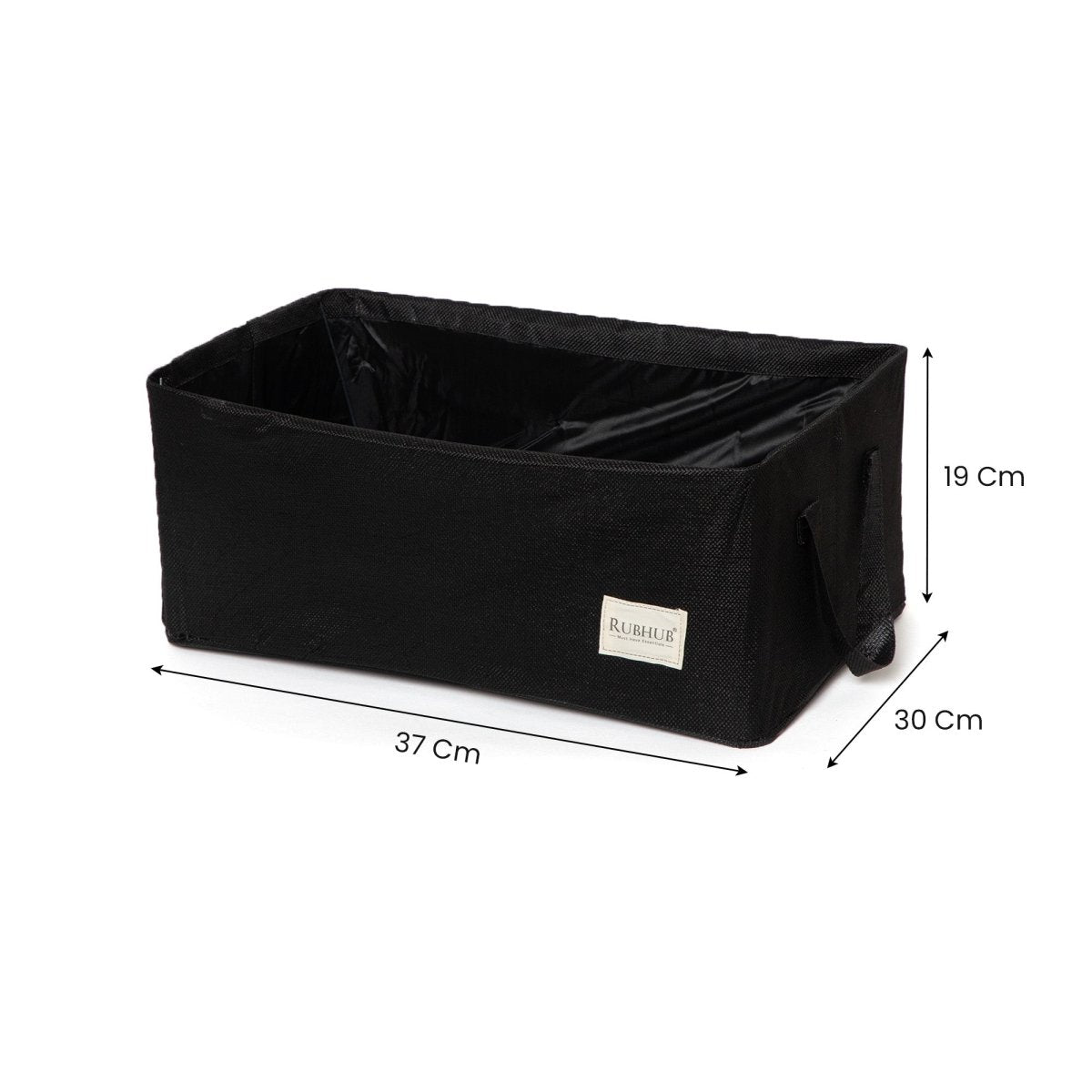Multipurpose Black Storage Box With Handles - RUBHUB