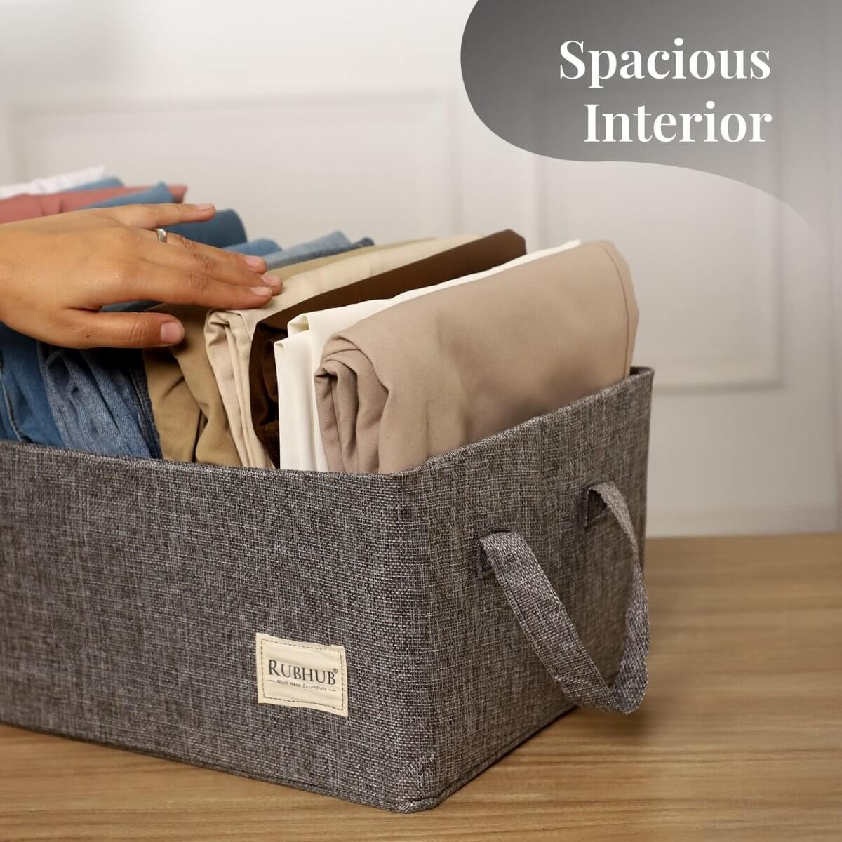 Multipurpose Grey Storage Box With Handles - RUBHUB