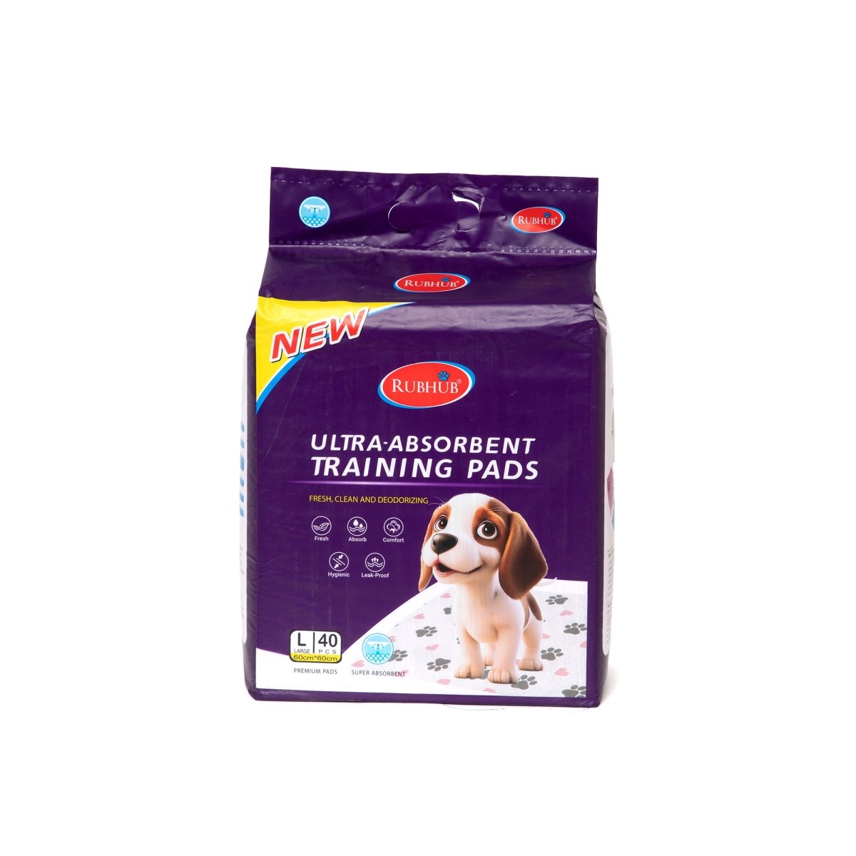 Pet Training Pads, Mess - Free & Moisture - Locking, 40 count - RUBHUB