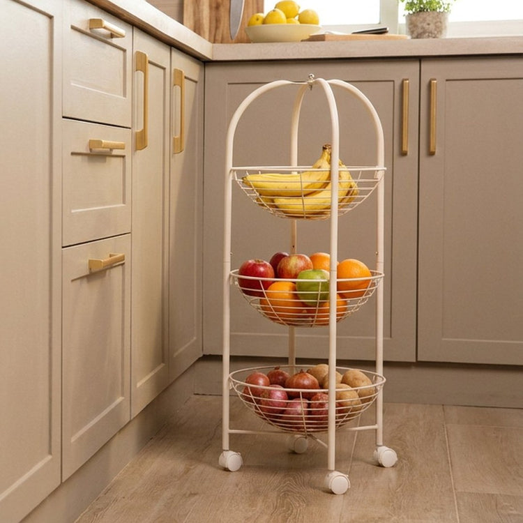 RUBHUB 3-tier kitchen trolley filled with fruit