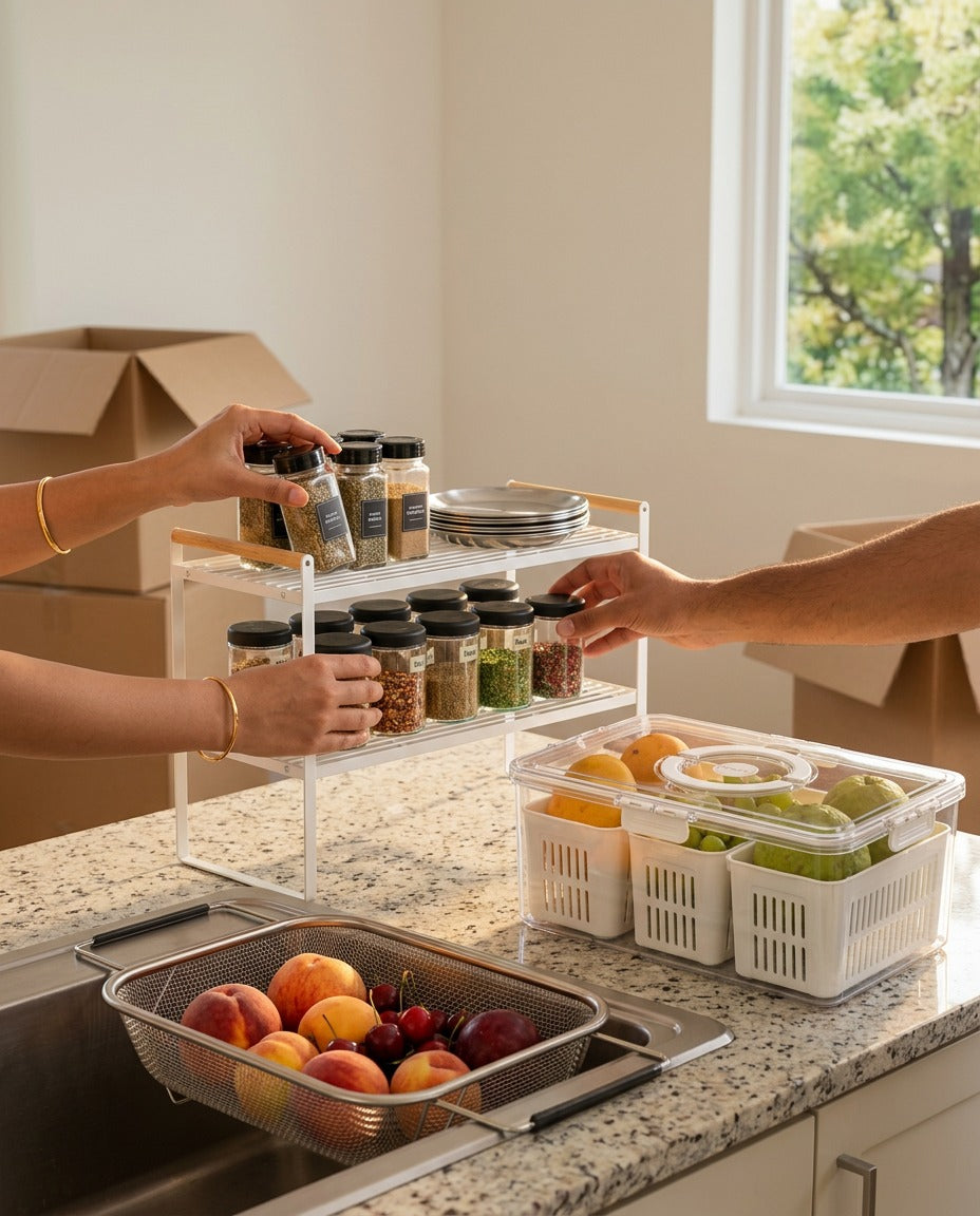 RUBHUB Kitchen + Fridge Starter – kitchen set in use