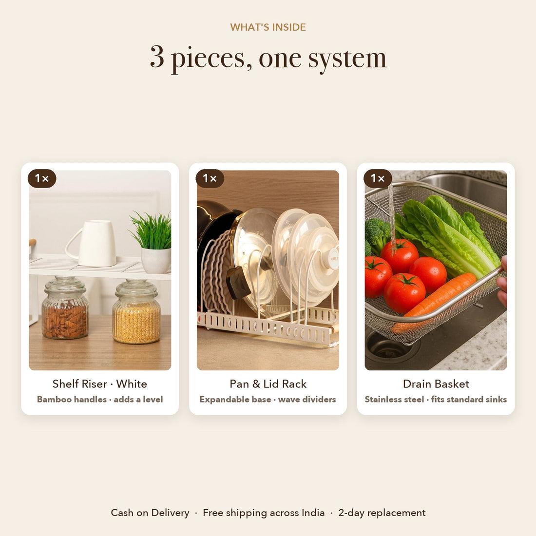 What is inside the RUBHUB kitchen combo