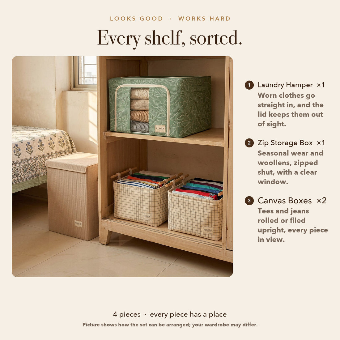 RUBHUB Bedroom Starter Combo – every shelf sorted