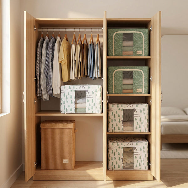 RUBHUB Big Wardrobe & Laundry Combo – all 6 pieces arranged at home