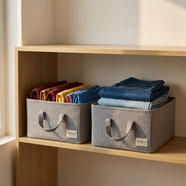 RUBHUB Storage Box Duo – all 2 pieces arranged at home
