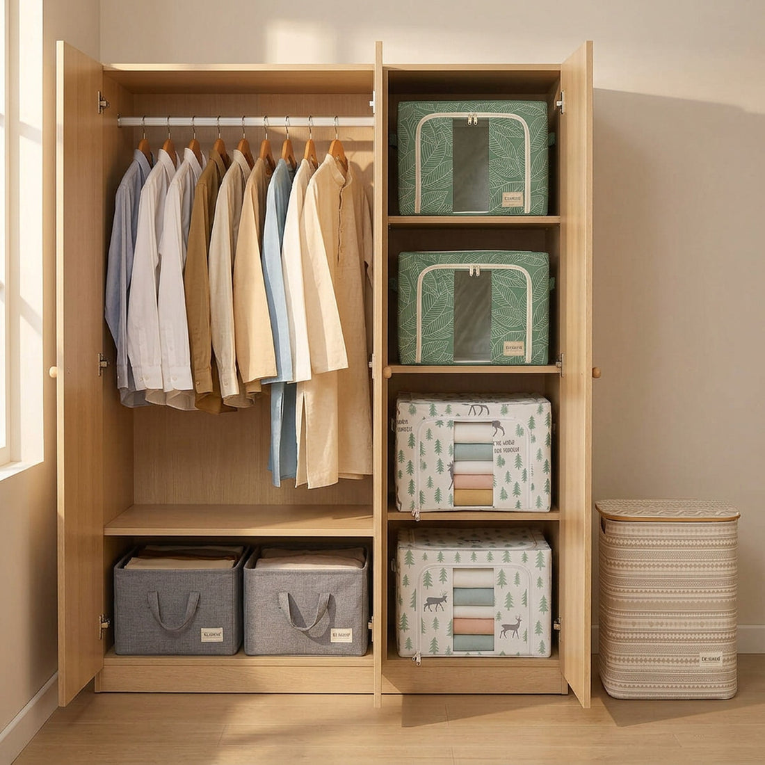 RUBHUB Premium Wardrobe Combo (7 pieces) – all 7 pieces arranged at home
