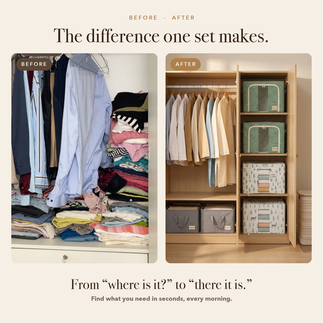RUBHUB Premium Wardrobe Combo (7 pieces) – before and after