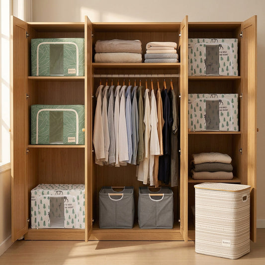 RUBHUB Premium Wardrobe Combo (8 pieces) – all 8 pieces arranged at home