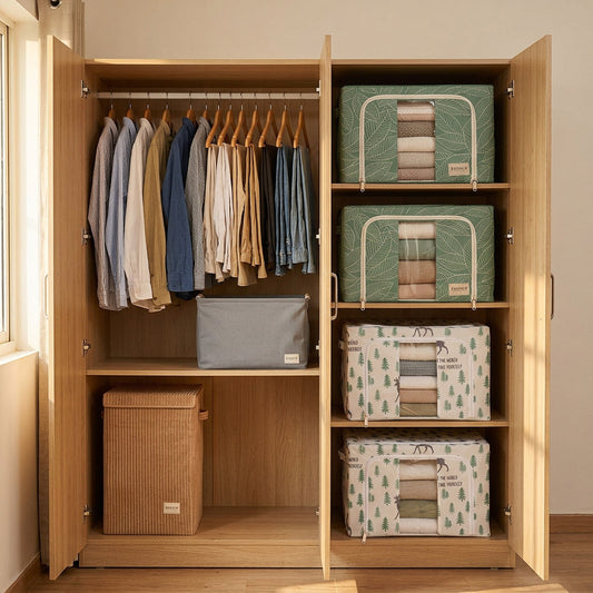 RUBHUB Wardrobe & Laundry Combo – all 6 pieces arranged at home