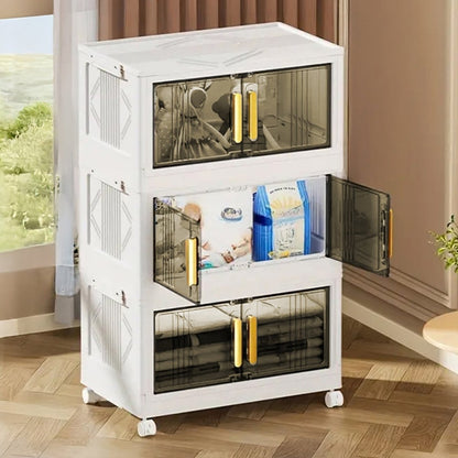 Stackable 3 - layer Transparent Storage Cabinet - RUBHUB