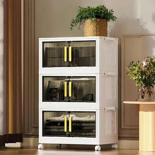 Stackable 3 - layer Transparent Storage Cabinet - RUBHUB
