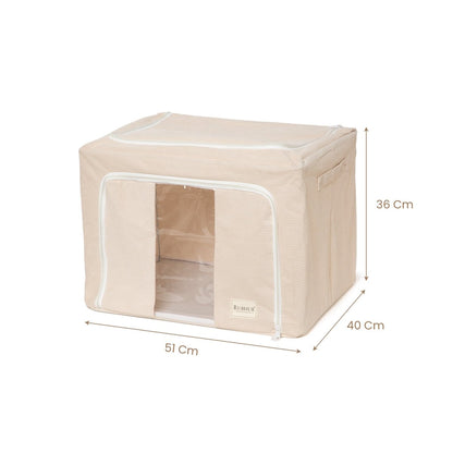 Stackable Corduroy Fabric Cloth Storage Box - Beige - RUBHUB