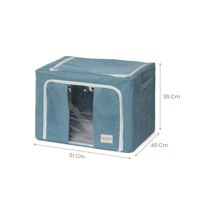 Stackable Couduroy Fabric Cloth Storage Box - Blue - RUBHUB