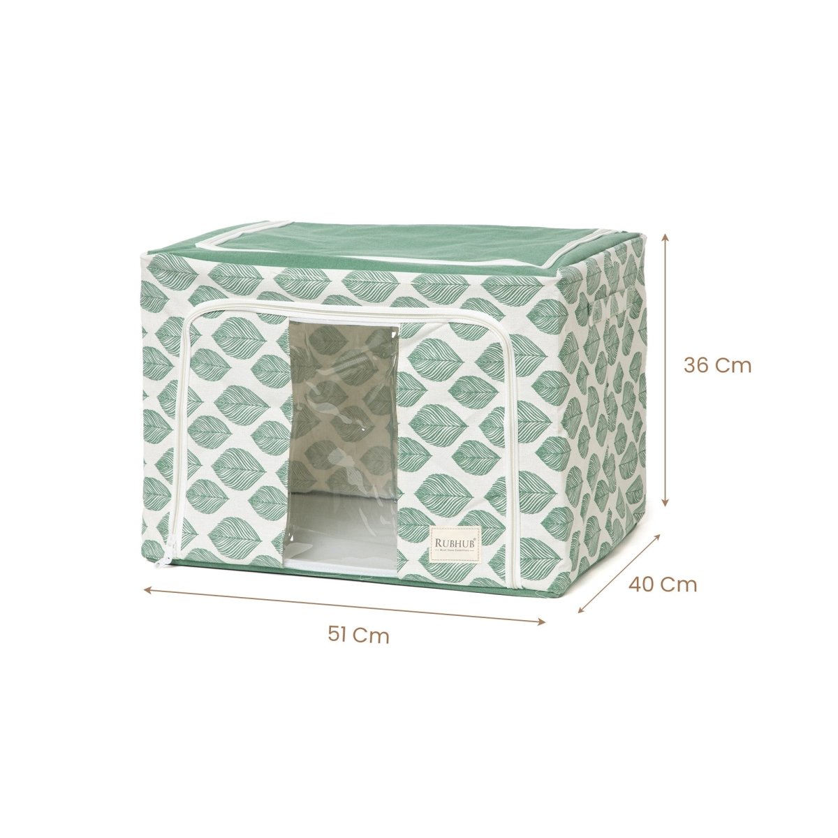 Stackable Green Leaf Cloth Storage Box for Functional Organizer - RUBHUB
