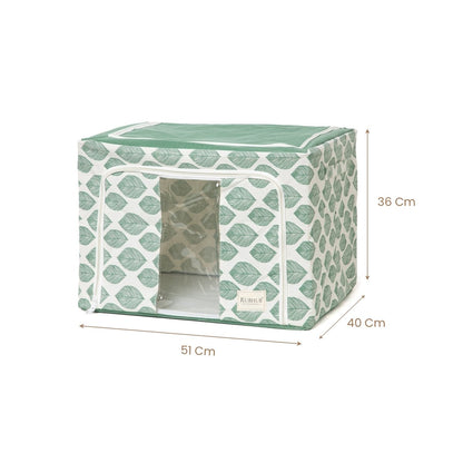 Stackable Green Leaf Cloth Storage Box for Functional Organizer - RUBHUB