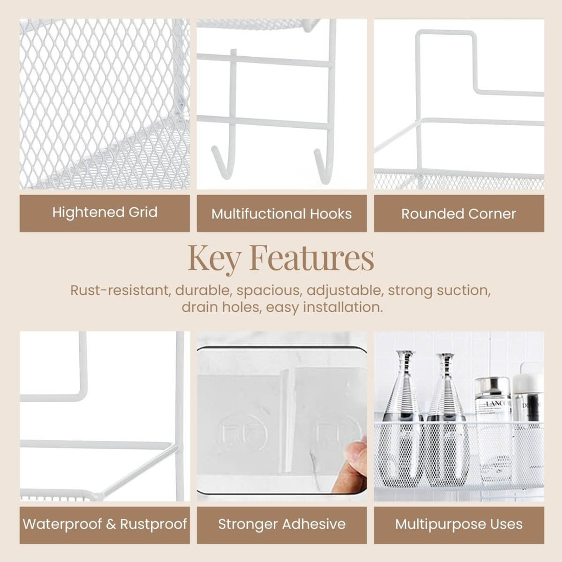 Wall - Mounted Multipurpose Storage Cabinet with hooks - RUBHUB
